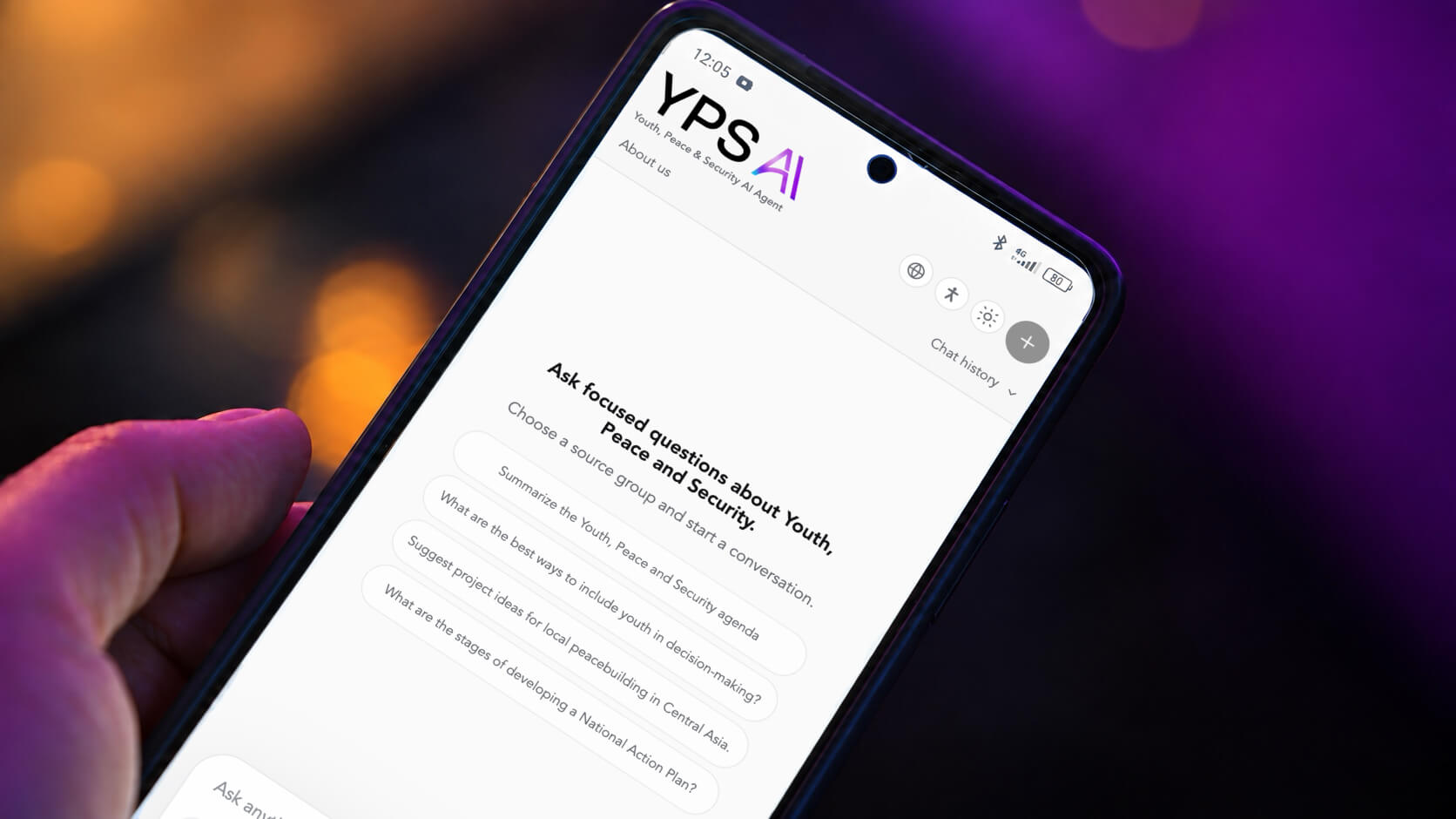 YPS AI Agent open on a smartphone