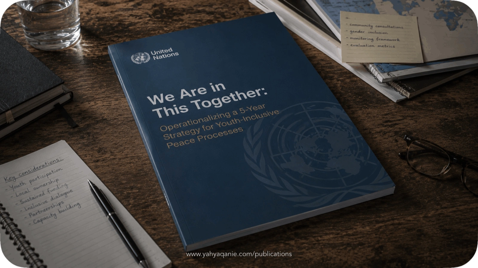 We Are in This Together strategy publication on a desk
